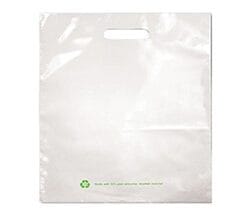 LD White Merchandise Bags/25% Post Consumer Material