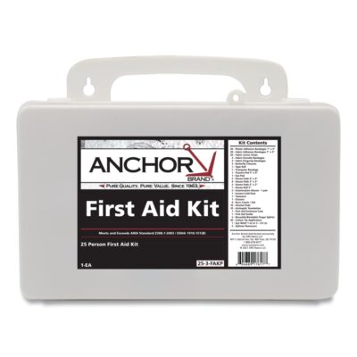 25 Person First Aid Kit Metal Case Wall Mount