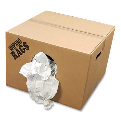 box of reclaimed White Wiping Rags